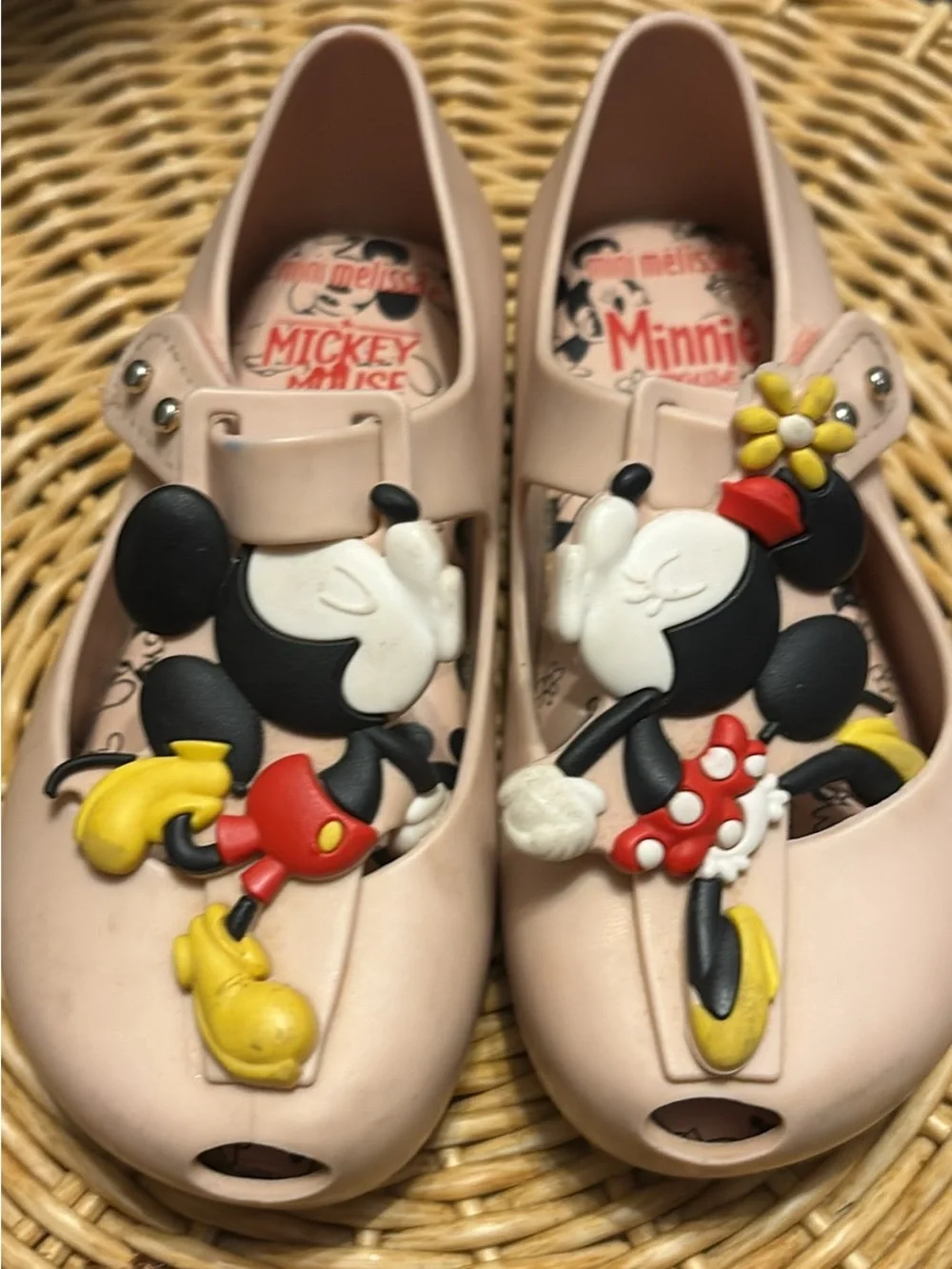 Mini Melissa Mickey Minnie Kissing Mary Jane Shoes Toddler Size 6 Girls Kids.